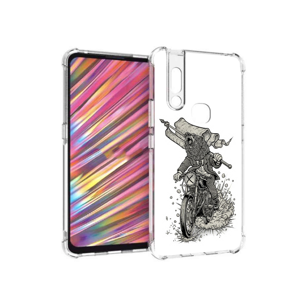 Чехол MyPads Tocco для Vivo V15 медведь на мотоцикле (PT127905.397.467)