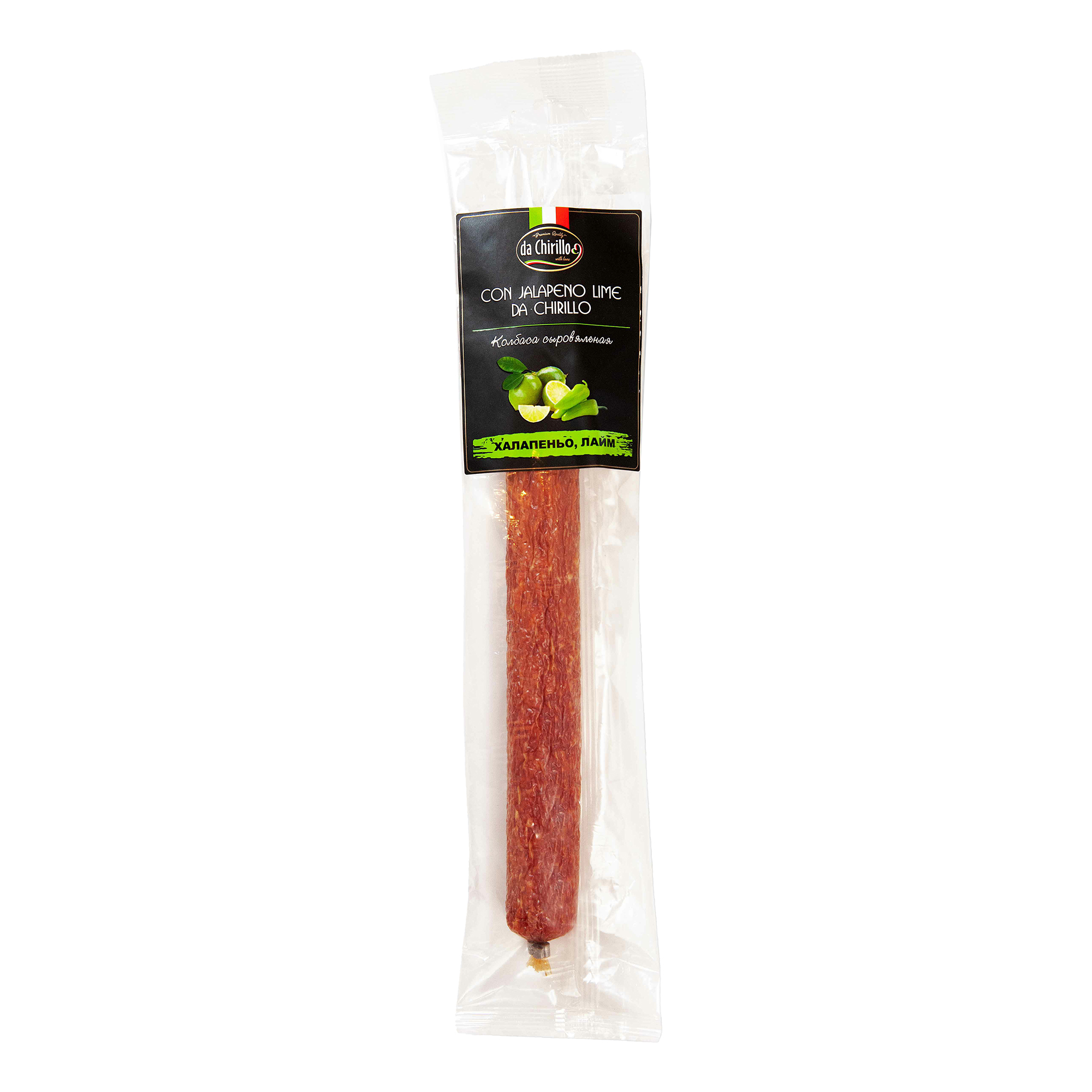 

Колбаса сыровяленая Da Chirillo Con jalapeno lime полусухая 140 г
