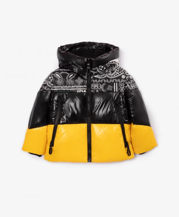 Куртка детская Gulliver 22305BMC4106, черный, желтый, 128