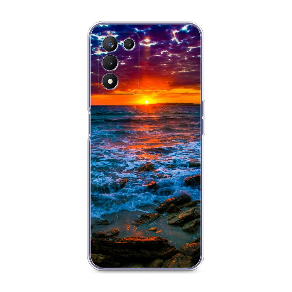 

Чехол на Realme Q3s "Закат 1", Оранжевый;синий, 257950-2