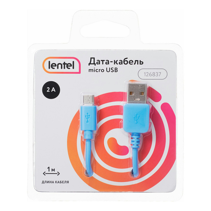 фото Кабель lentel micro usb 1 м