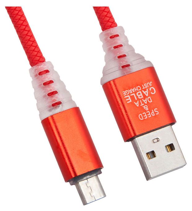 фото Кабель liberty project micro usb змея led tpe red