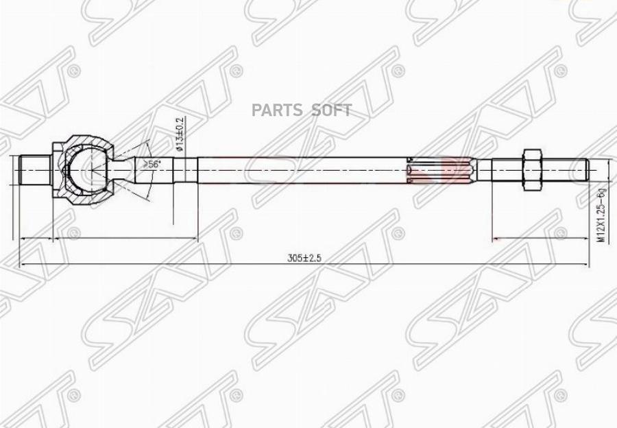 

SAT ST485214M485 Тяга рулевая NISSAN AD/ALMERA/AVENIR/BLUEBIRD SYLPHY/PULSAR/SERENA/SUNNY/