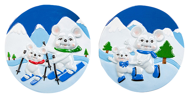 

Новогодний сувенир Snowmen Мышка Е96641 6х6х1 см, Синий, Мышка