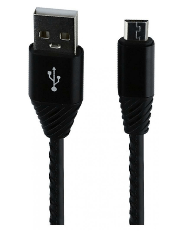 Кабель Liberty Project USB micro кожаная оплетка Black 1 м
