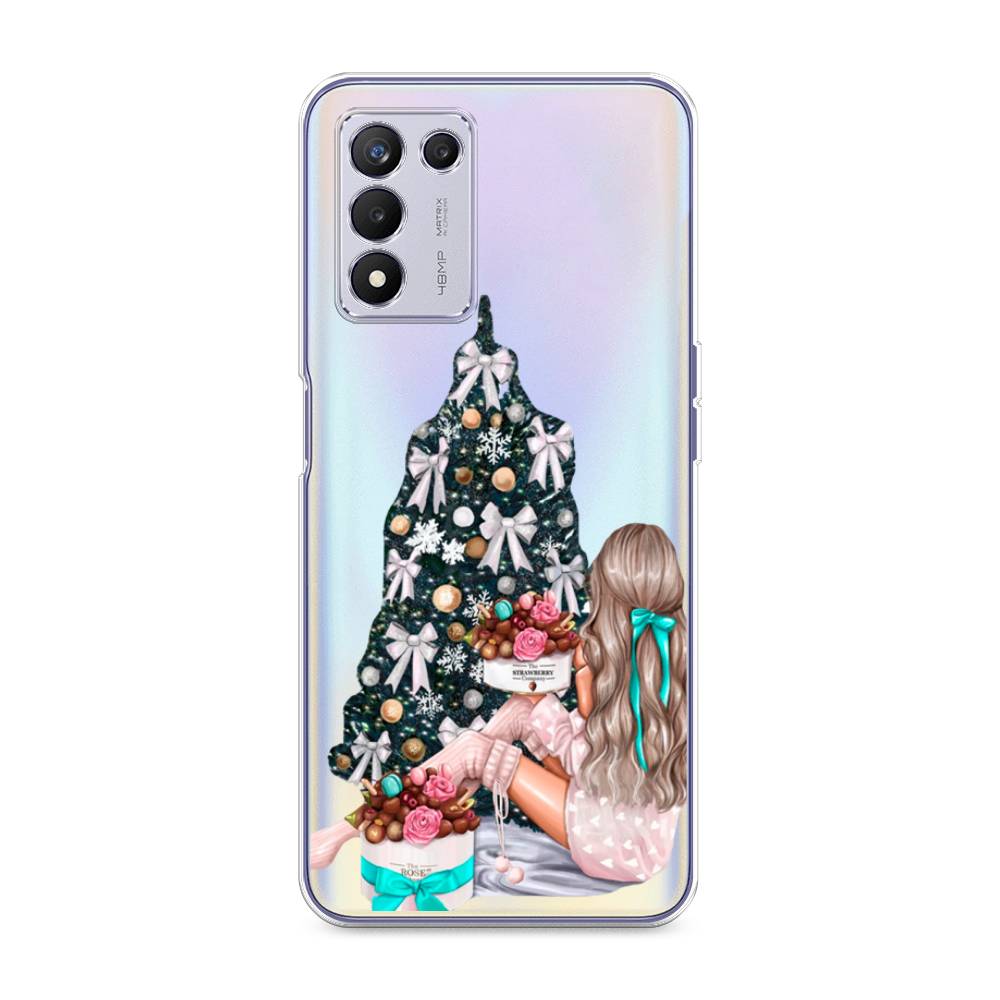 

Чехол на Realme Q3s "New Year", Зеленый;бежевый;голубой, 257950-5