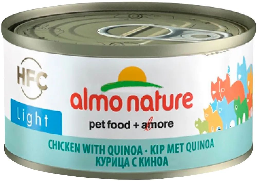 

Влажный корм для кошек ALMO NATURE CAT LIGHT HFC с курицей и киноа, 24 шт по 70 г