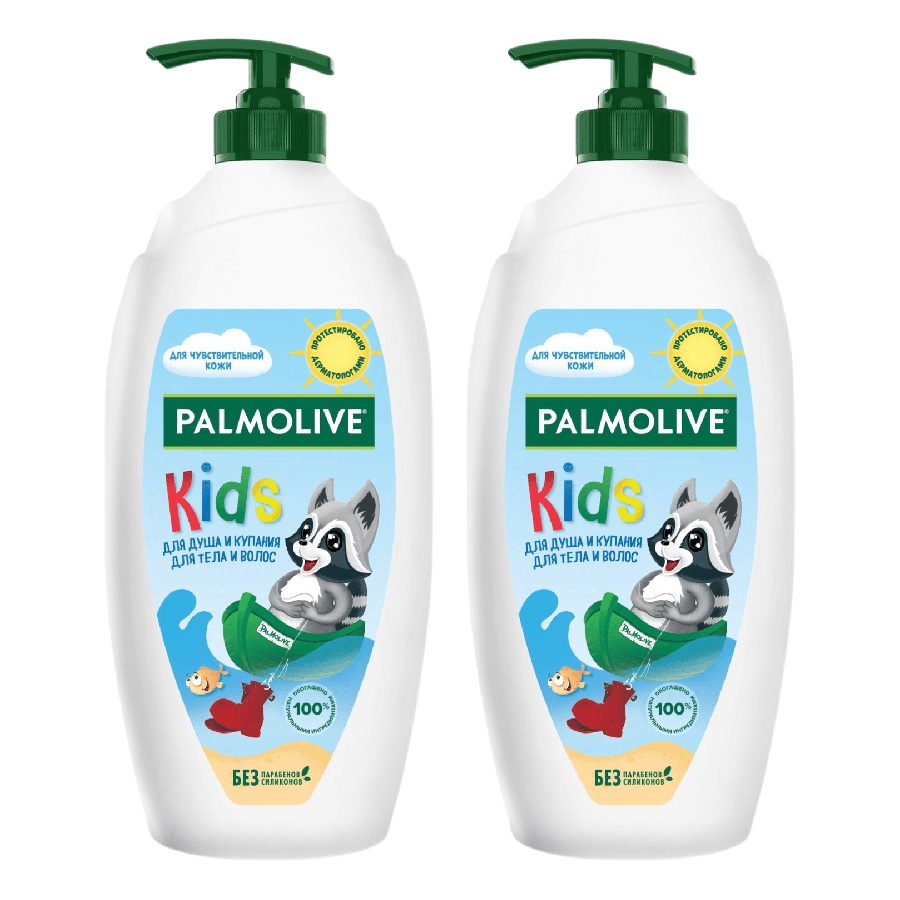 Гель для душа детский Palmolive Kids с маслом миндаля 600 мл х 2 шт