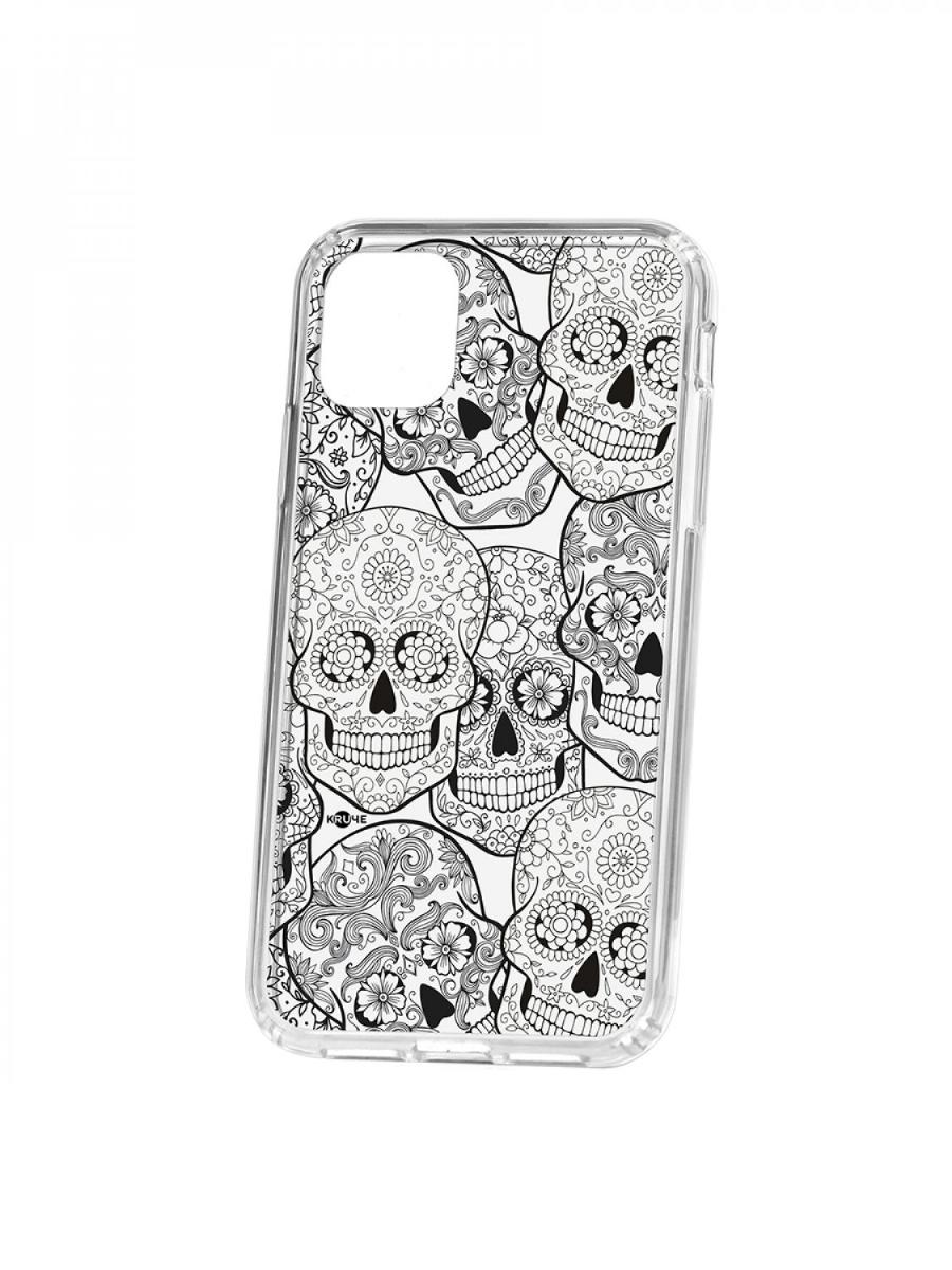 Чехол для iPhone 11 Kruche Print Skull Black