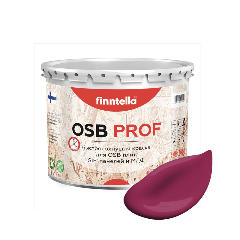 

Краска OSB Prof , KIRSIKKA светлая вишня, 2,7л, Красный, OSB PROF специализированная для ОСБ плит. Высокоадгезионная. Самогрунтующая.