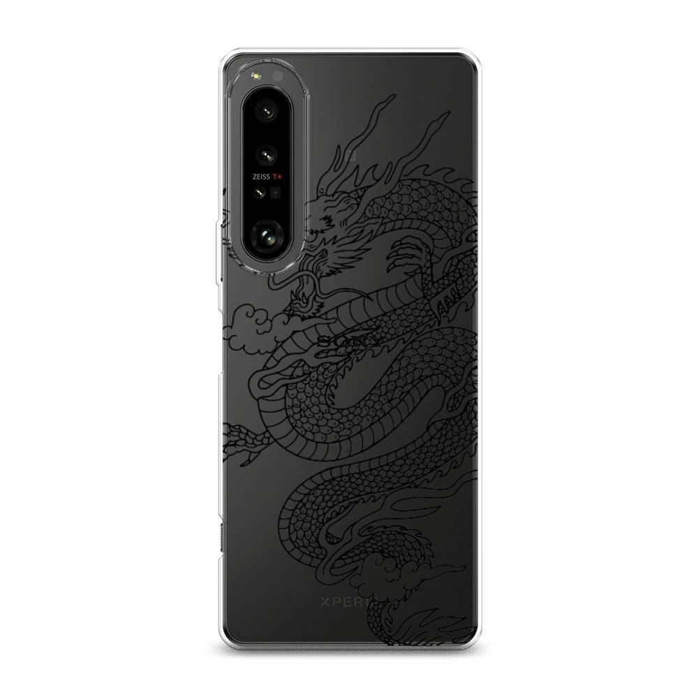 

Чехол на Sony Xperia 1 IV "Большой китайский дракон", Черный;серый, 55150-1