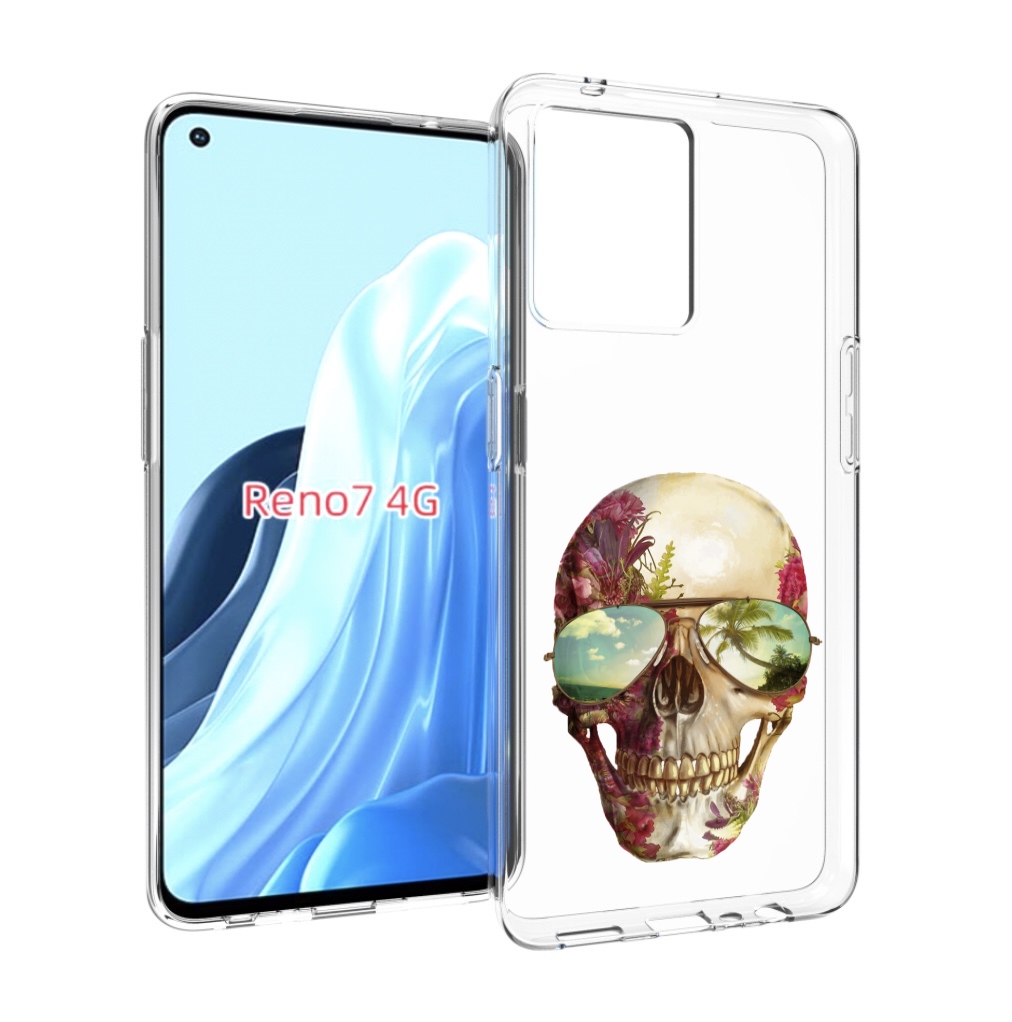 

Чехол MyPads Череп с очками для OPPO RENO 7 4G, Прозрачный, Tocco