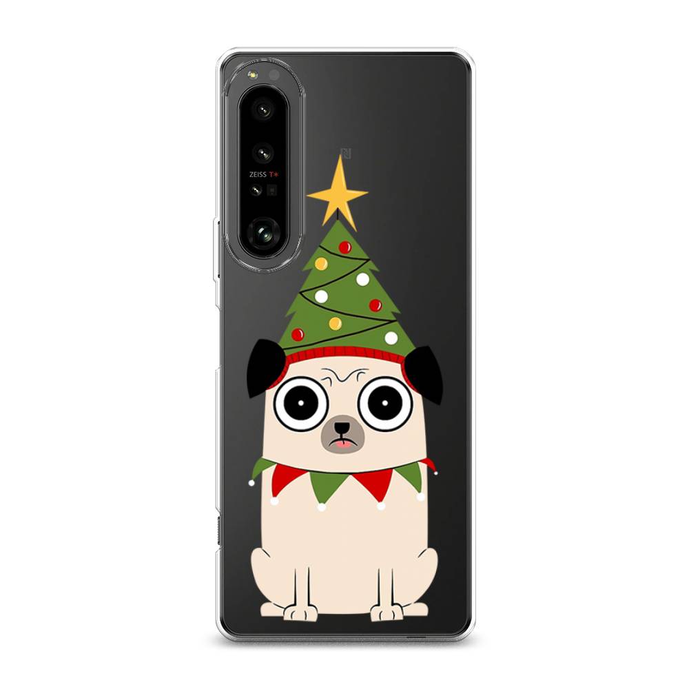 

Чехол на Sony Xperia 1 IV "Собачка с ёлочкой", Бежевый;красный;зеленый, 55150-1