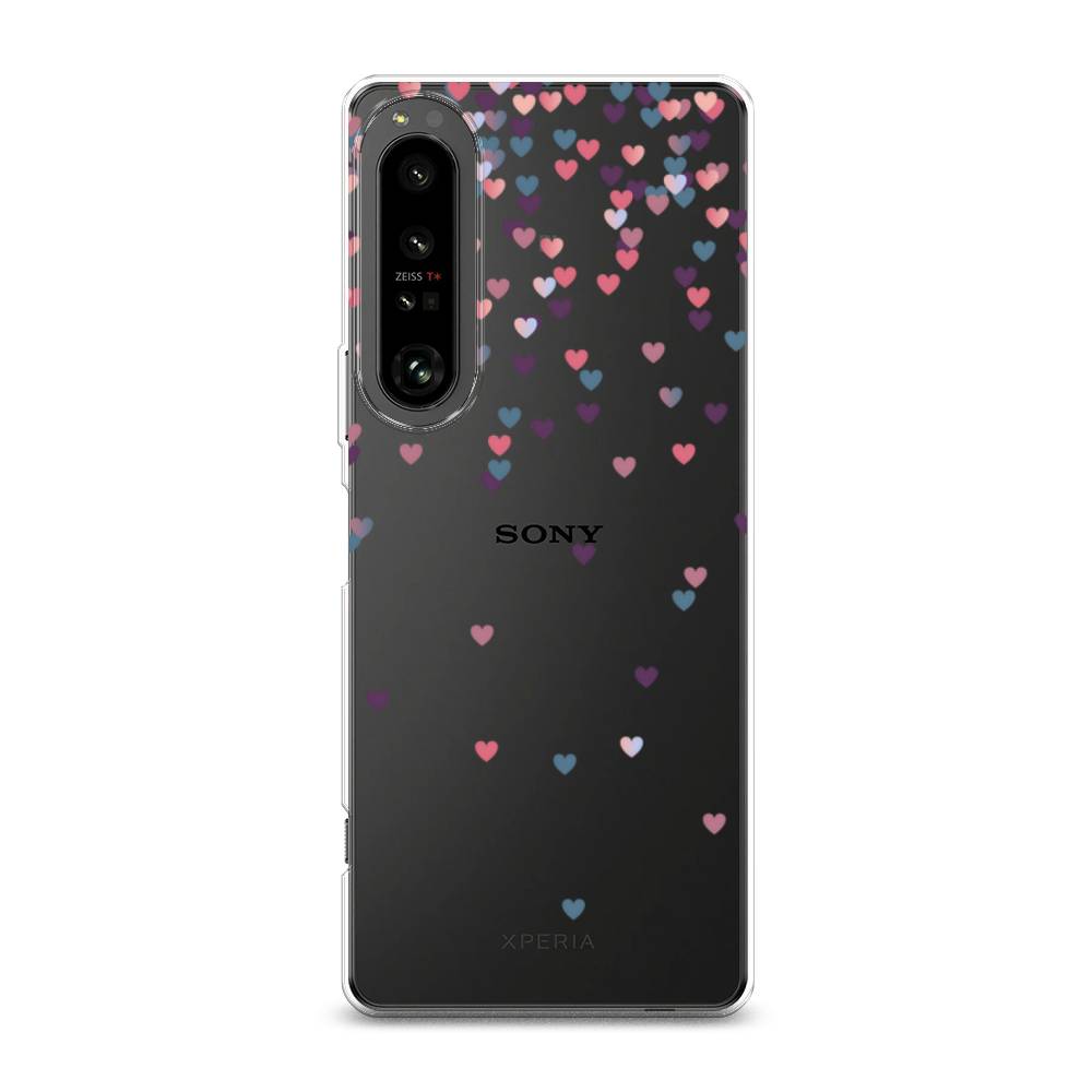 

Чехол на Sony Xperia 1 IV "Посыпка сердечки", Розовый;фиолетовый, 55150-3