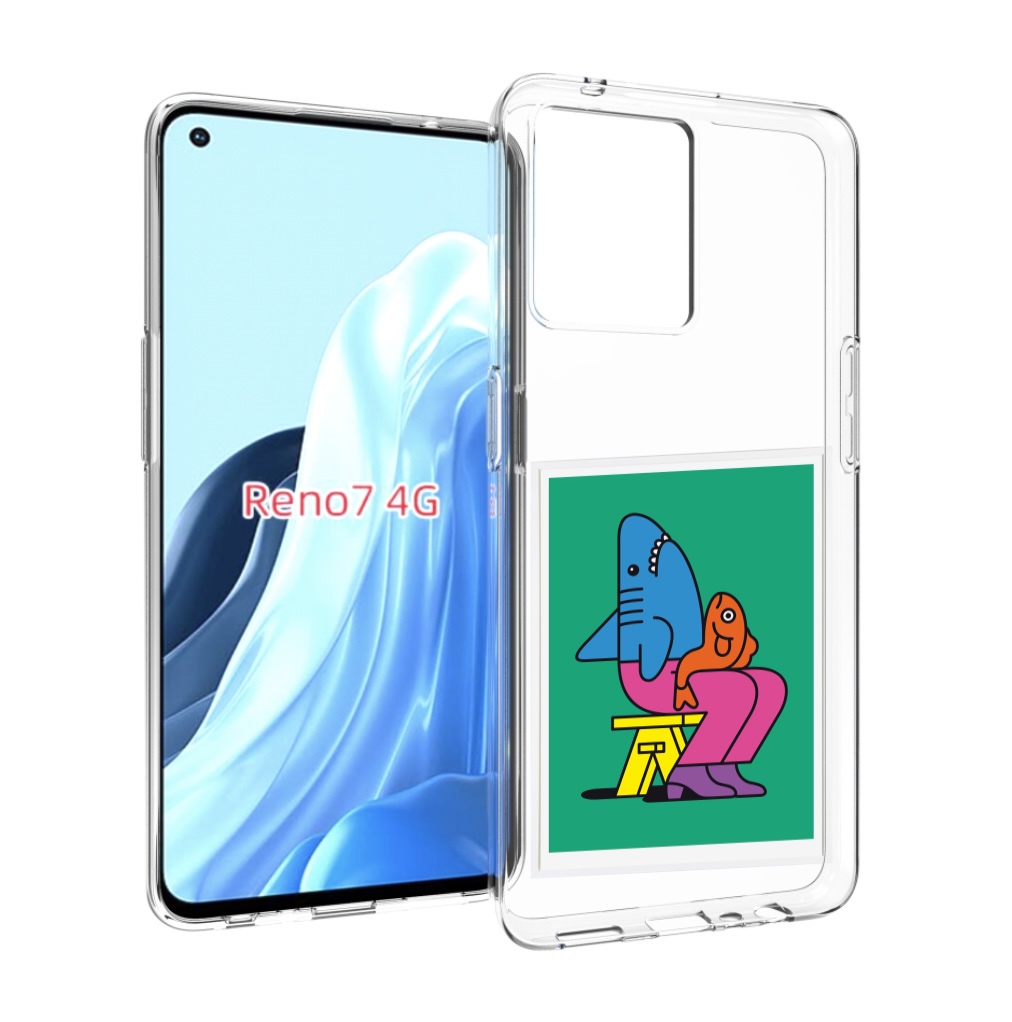 Чехол MyPads акула синяя в штанах для OPPO RENO 7 4G