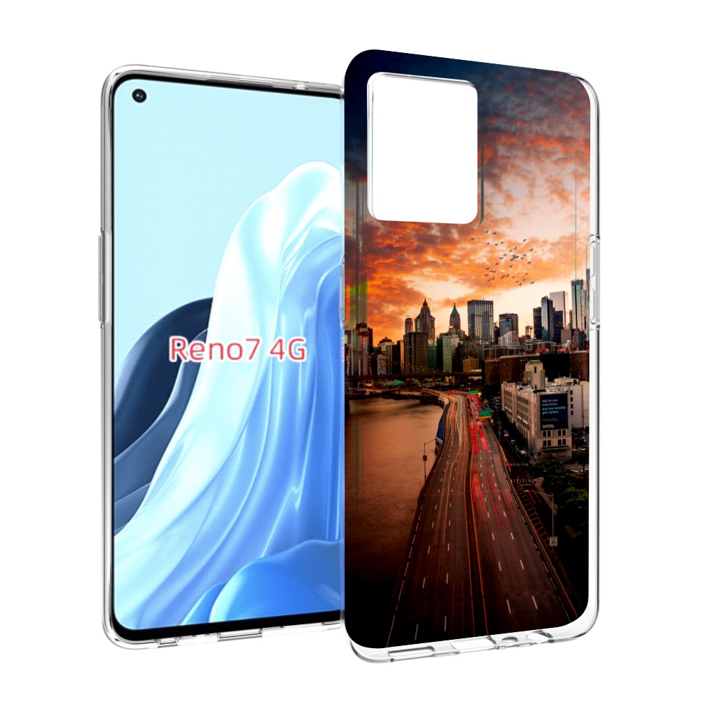 

Чехол MyPads американский город фото для OPPO RENO 7 4G, Прозрачный, Tocco