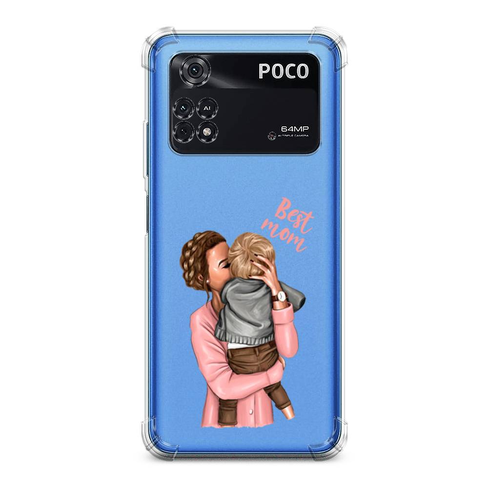 

Чехол Awog на Poco M4 Pro 4G / Сяоми Поко M4 Про 4G "Мама с малышом", Розовый;коричневый;бежевый