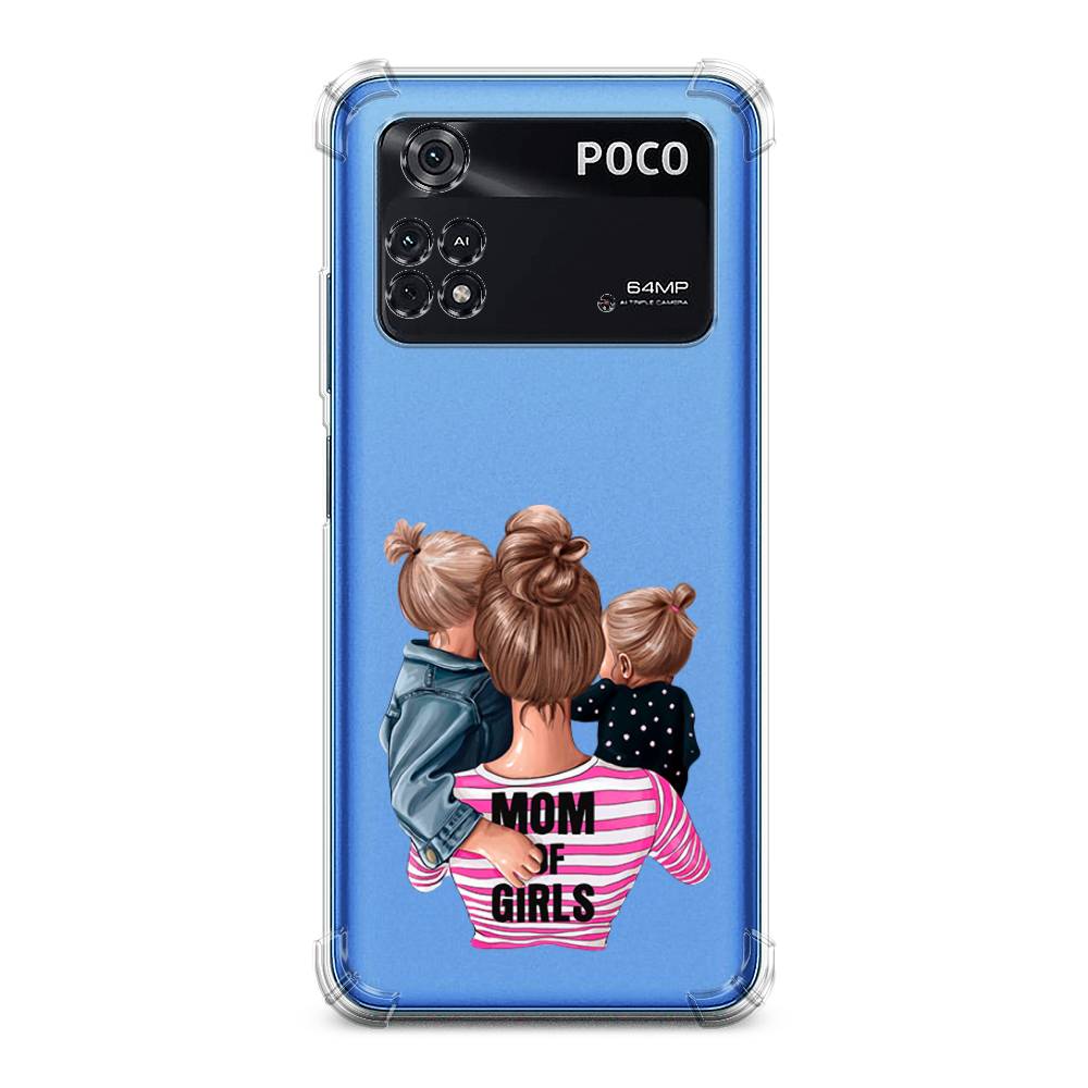 

Чехол Awog на Poco M4 Pro 4G / Сяоми Поко M4 Про 4G "Mom of Girls", Синий;розовый;черный