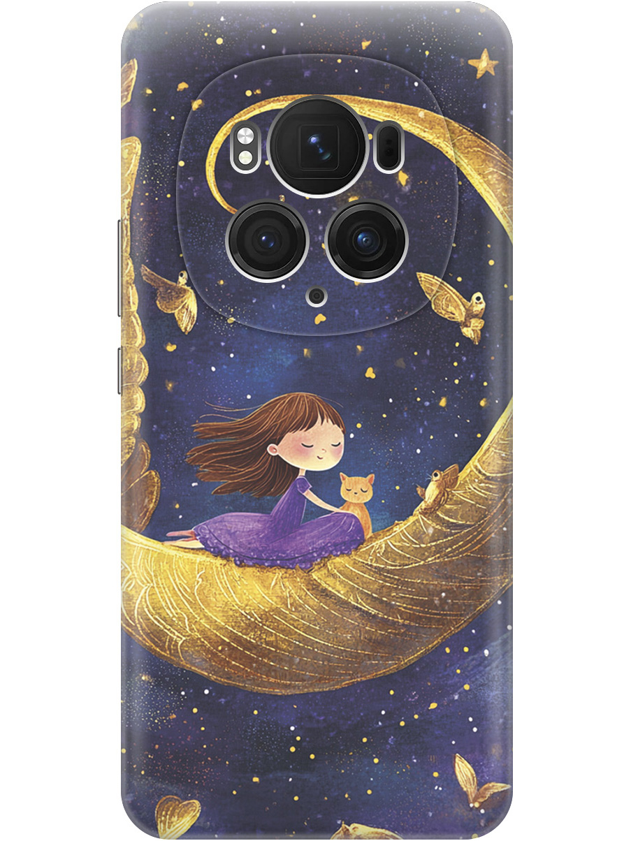 

Силиконовый чехол на Honor Magic6 Pro с принтом "Девочка и месяц", 782623472