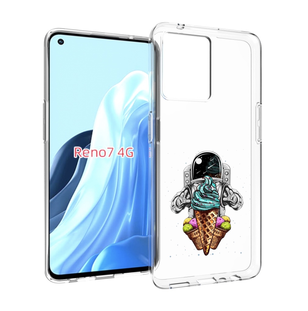 

Чехол MyPads астронавт-любит-мороженное для OPPO RENO 7 4G, Прозрачный, Tocco