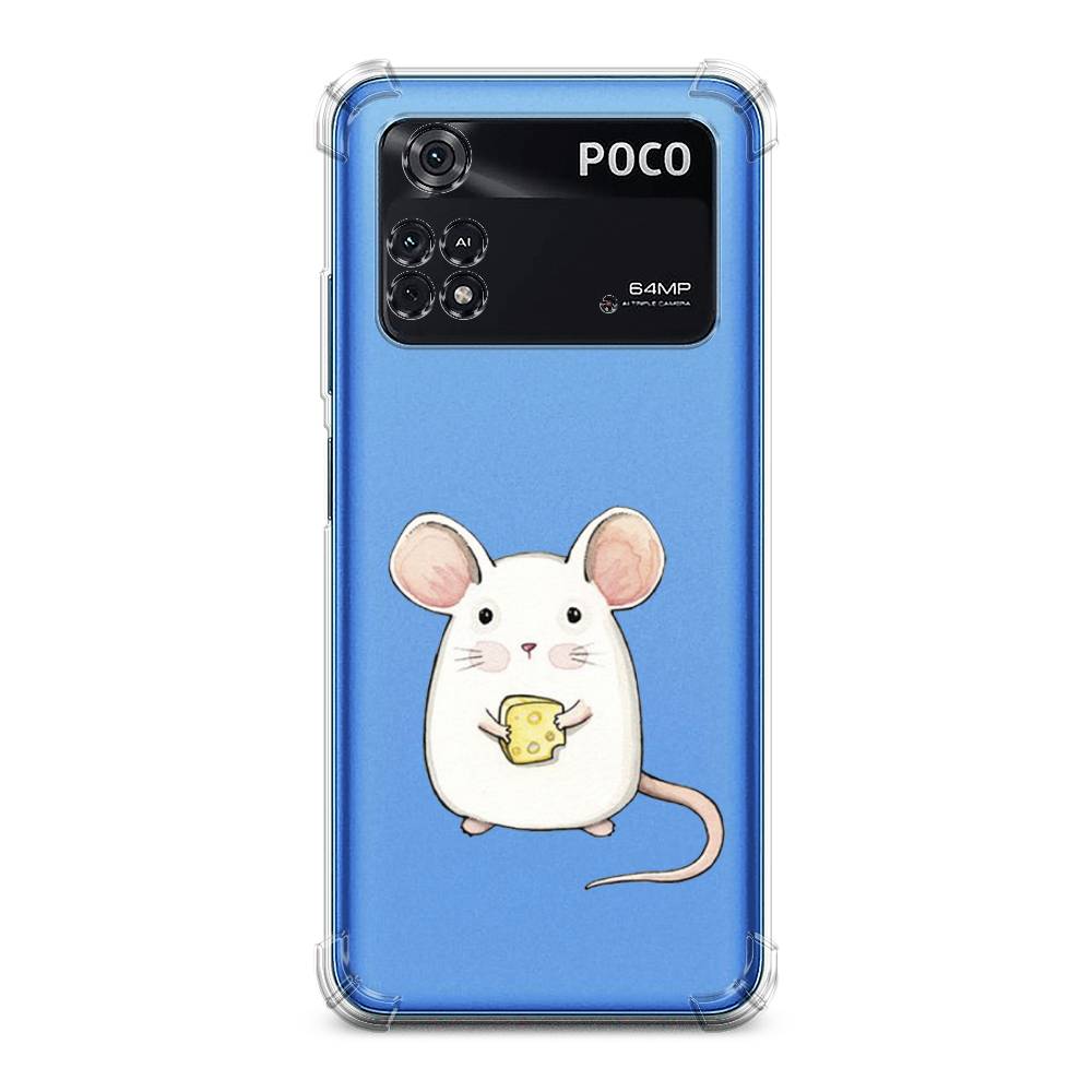 

Чехол Awog на Poco M4 Pro 4G / Сяоми Поко M4 Про 4G "Мышка", Белый;розовый;прозрачный