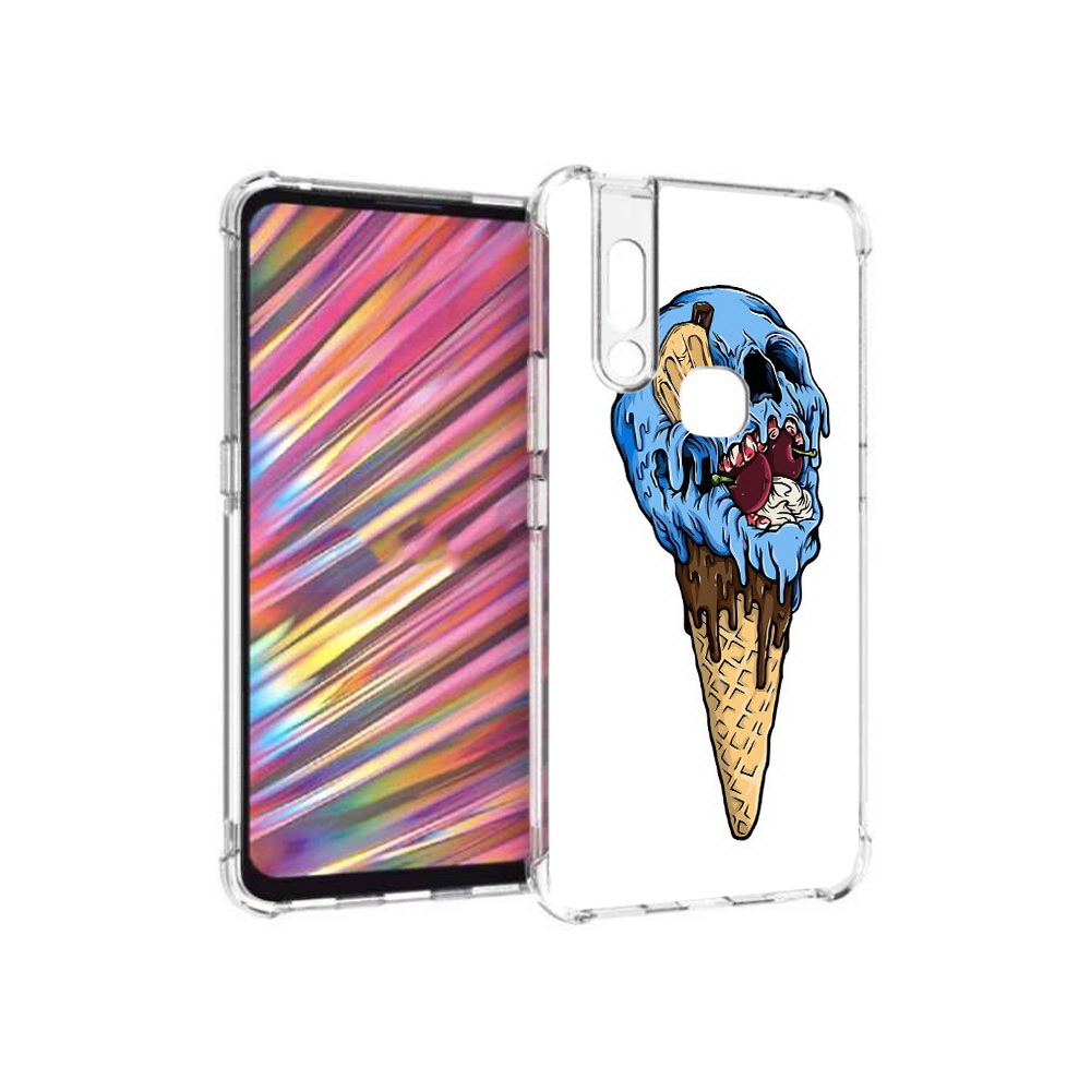 

Чехол MyPads Tocco для Vivo V15 мороженное череп (PT127905.397.484), Прозрачный, Tocco