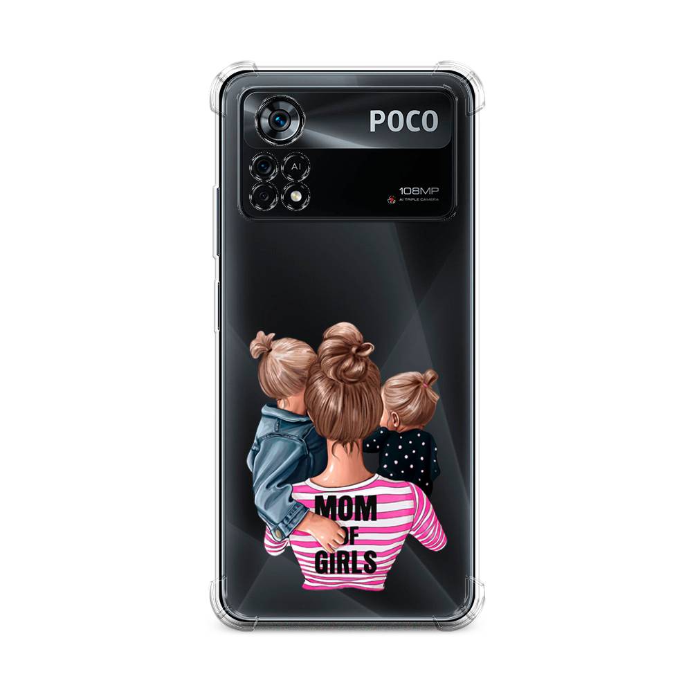 

Чехол Awog на Poco X4 Pro 5G / Сяоми Поко X4 Про 5G "Mom of Girls", Синий;розовый;черный