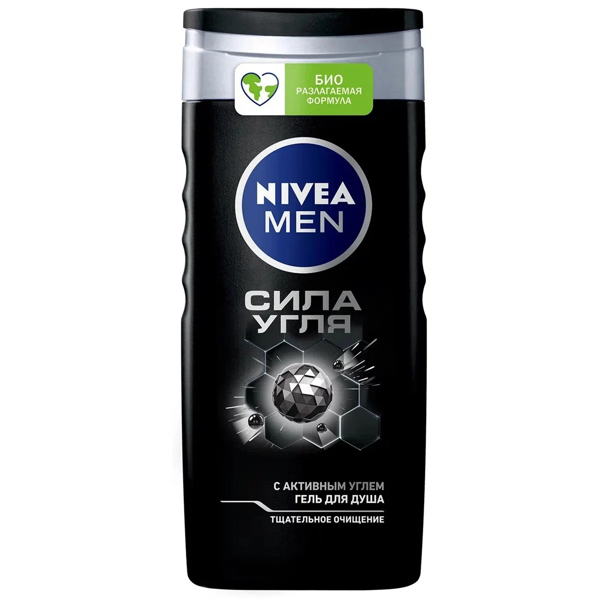 Гель для душа Nivea Сила угля тщательное очищение, с активным углем 250 мл