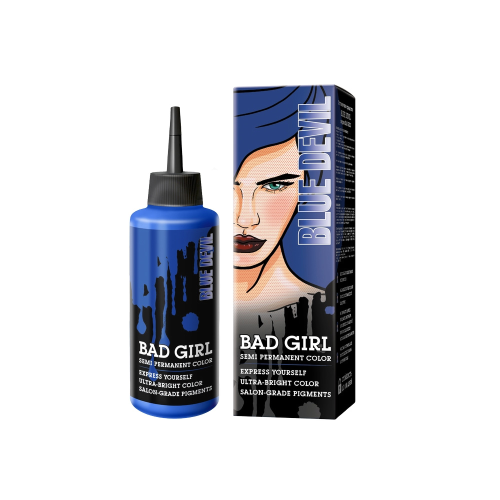 Прямой краситель для окрашивания волос BAD GIRL синий blue devil 150 мл москва чувства в деталях