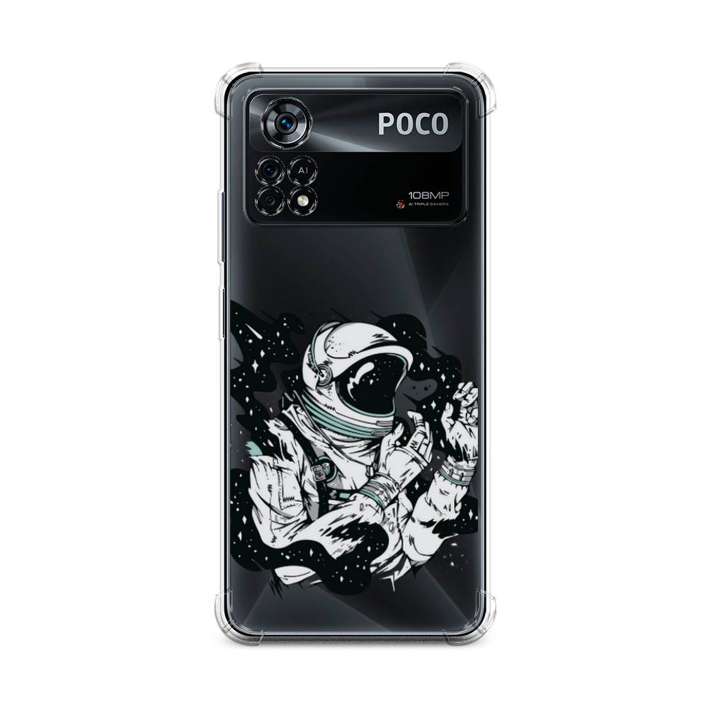 

Чехол Awog на Poco X4 Pro 5G / Сяоми Поко X4 Про 5G "Космонавт арт", Черный;белый;прозрачный