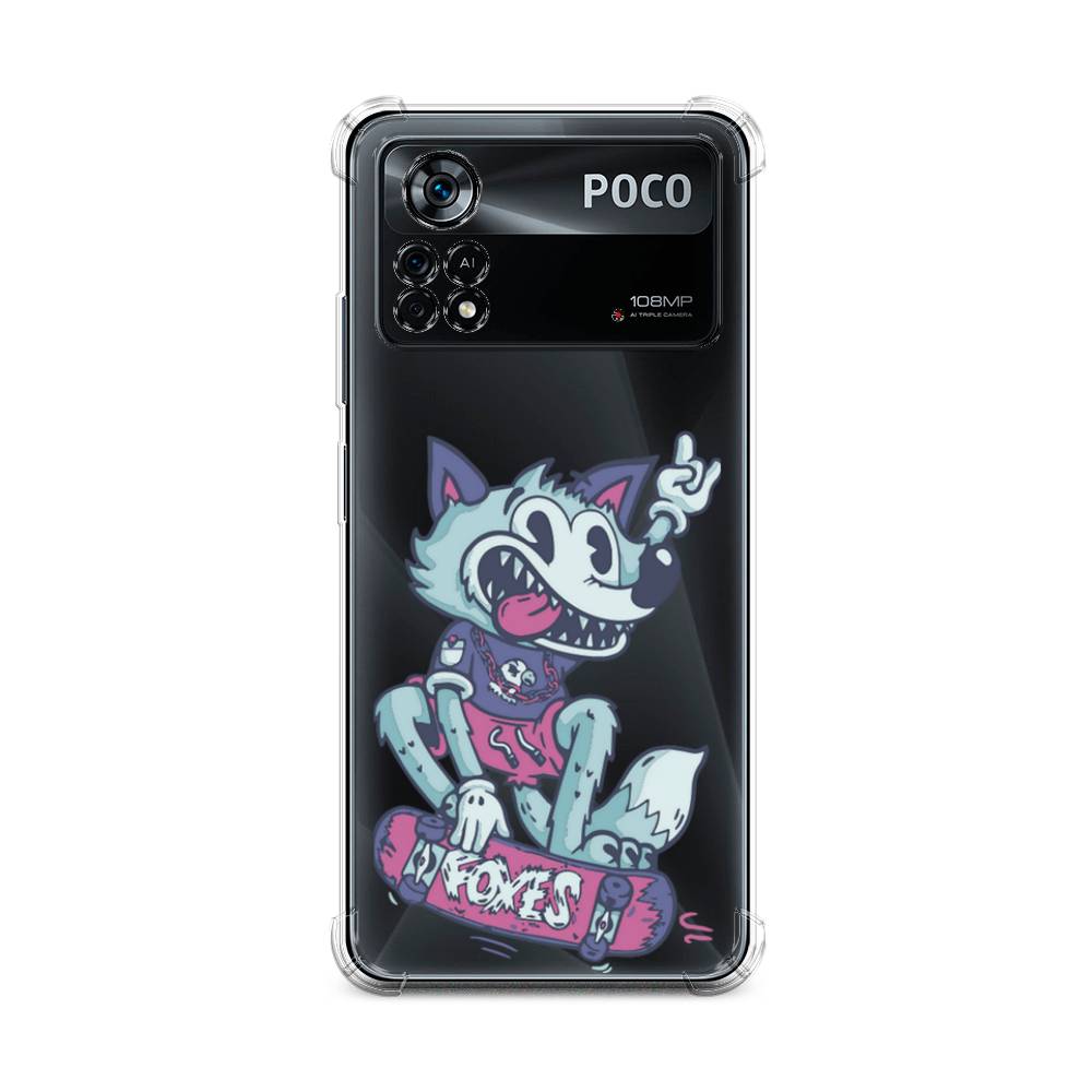 

Чехол Awog на Poco X4 Pro 5G / Сяоми Поко X4 Про 5G "Foxes", Голубой;фиолетовый