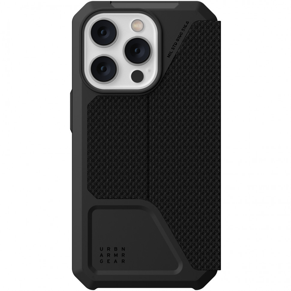 фото Чехол-книжка uag metropolis series для iphone 14 pro, kevlar black (114046113940)