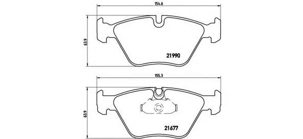 

Колодки тормозные дисковые передн, BMW: 5 520 d/520 i/523 i/525 d/525 i/525 td/525 tds/528