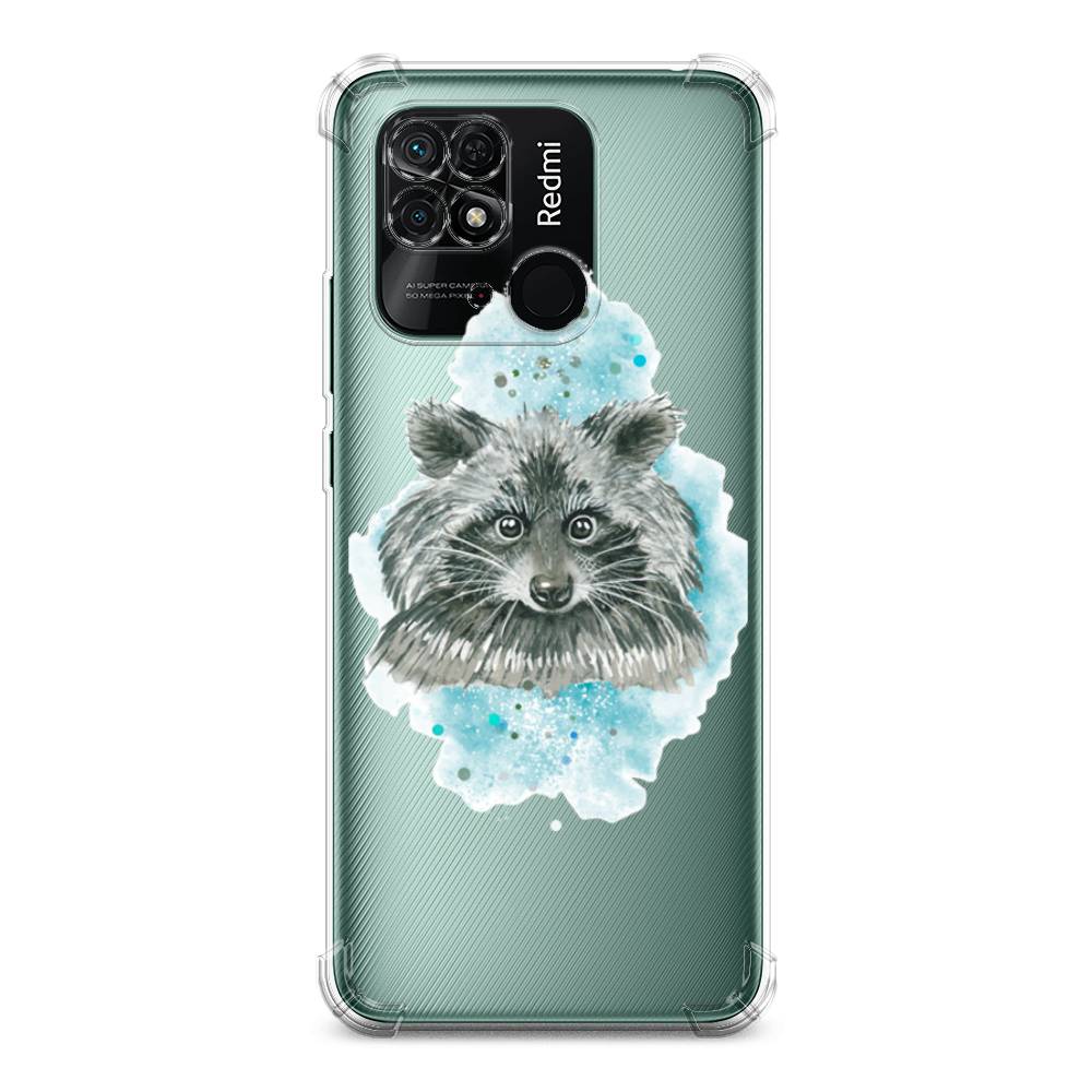 

Чехол Awog на Xiaomi Redmi 10C / Сяоми Редми 10C "Енот в голубом облаке", Голубой