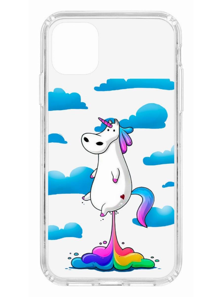 фото Чехол для iphone 11 kruche print flying unicorn кruче