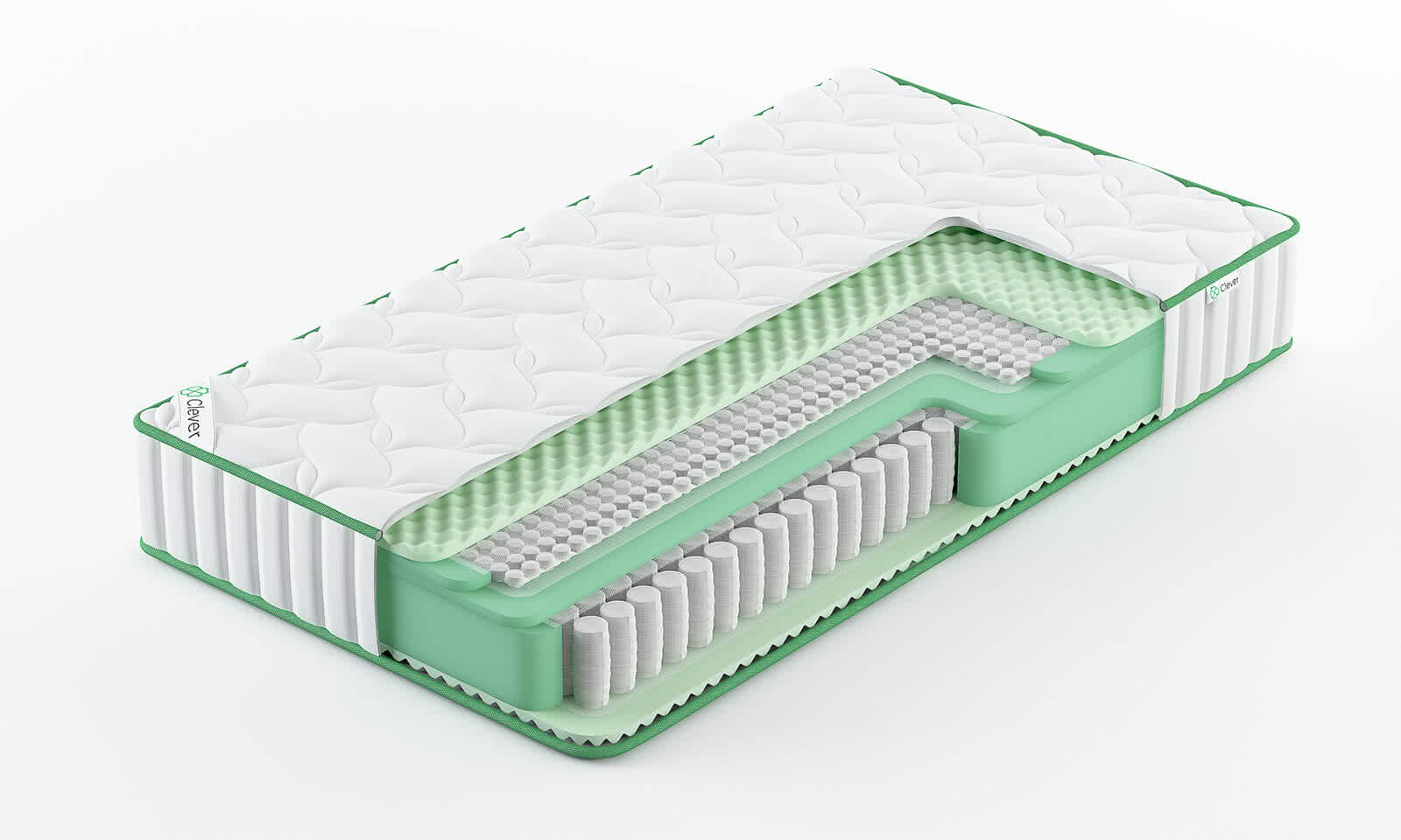 

Матрас Clever HybridWave Soft 155x210, Белый, HybridWave Soft