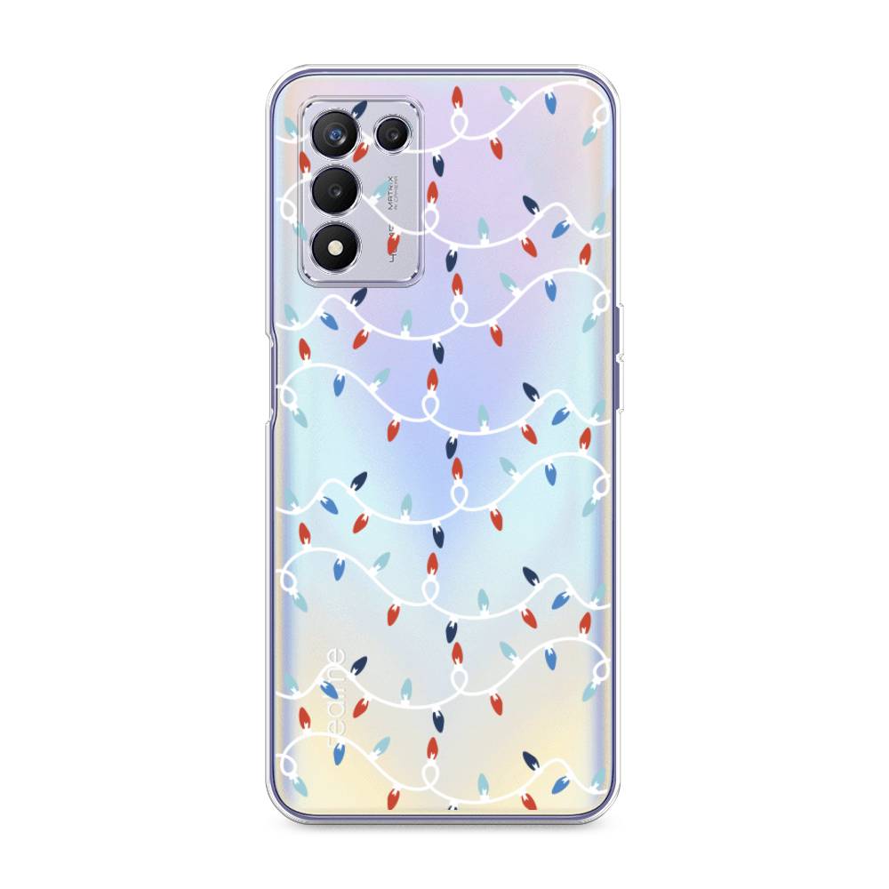 

Чехол на Realme Q3s "Разноцветная гирлянда", Белый;красный;синий, 257950-5