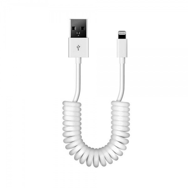 фото Кабель smartbuy ik-512sp для apple usb-8pin спиральный white 1 м