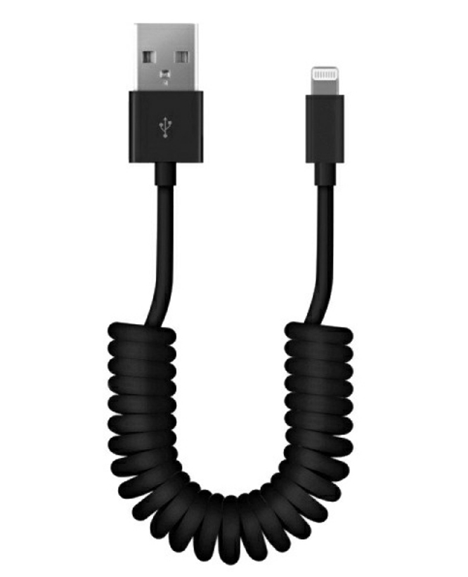 фото Кабель smartbuy ik-512sp для apple usb-8pin спиральный black 1 м