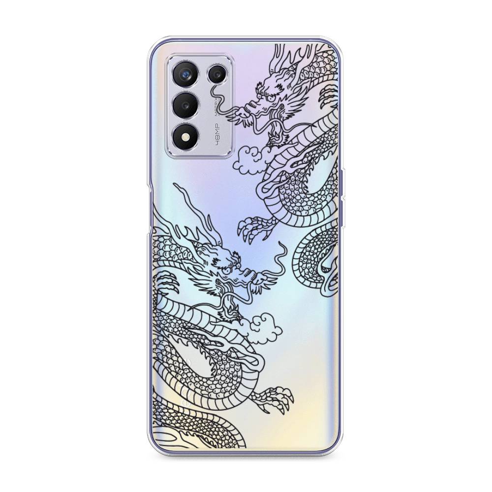 

Чехол на Realme Q3s "Два китайских дракона", Серый;черный, 257950-1