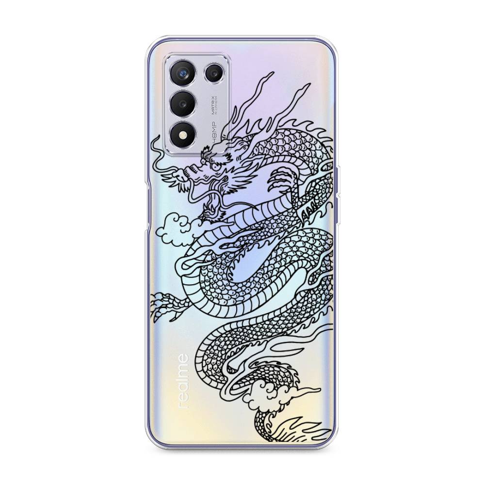 

Чехол на Realme Q3s "Большой китайский дракон", Черный;серый, 257950-1