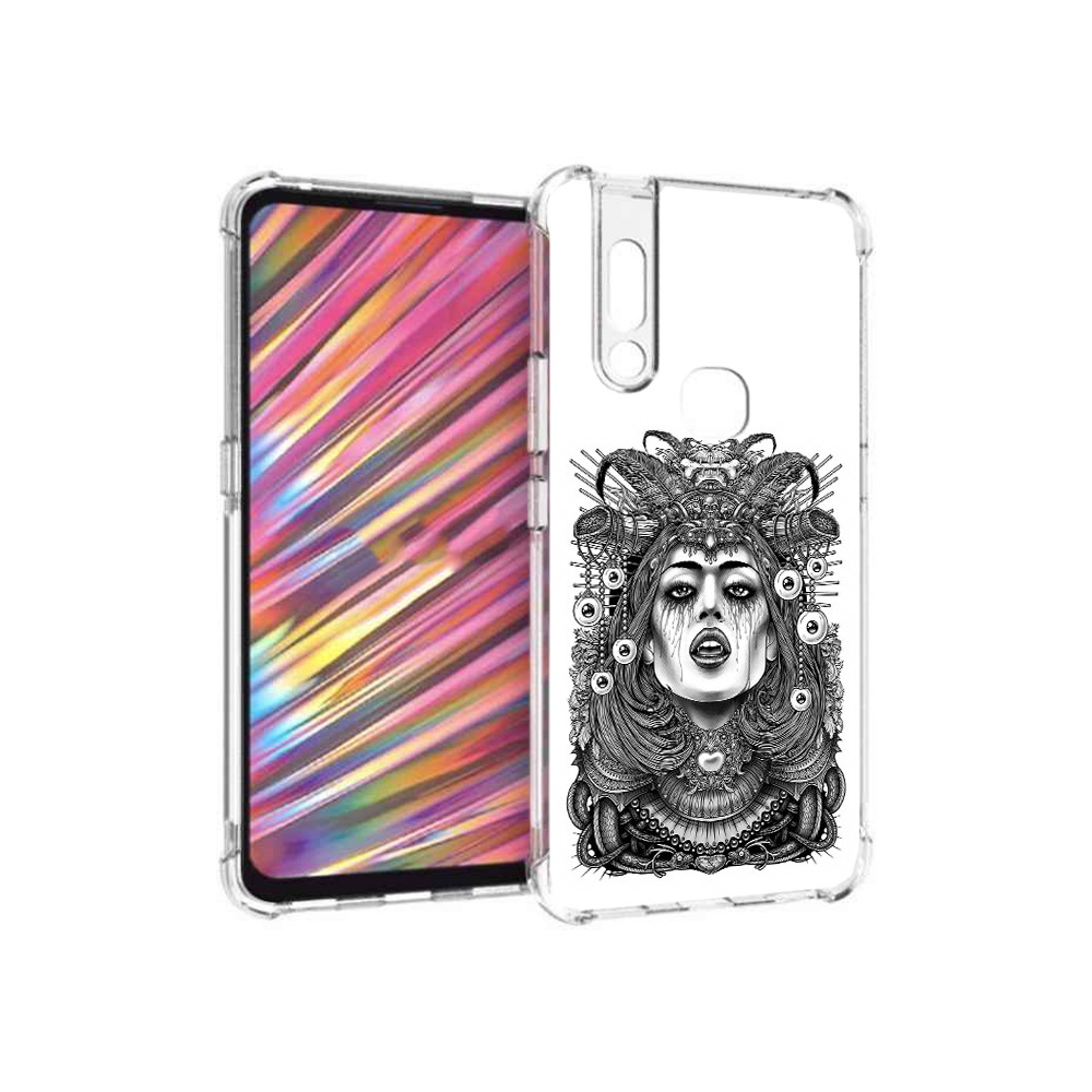 

Чехол MyPads Tocco для Vivo V15 портрет девушки черно белый (PT127905.397.551), Прозрачный, Tocco