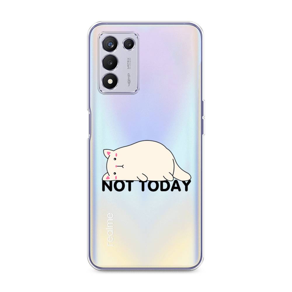 

Чехол на Realme Q3s "Cat not today", Белый;розовый;черный, 257950-1