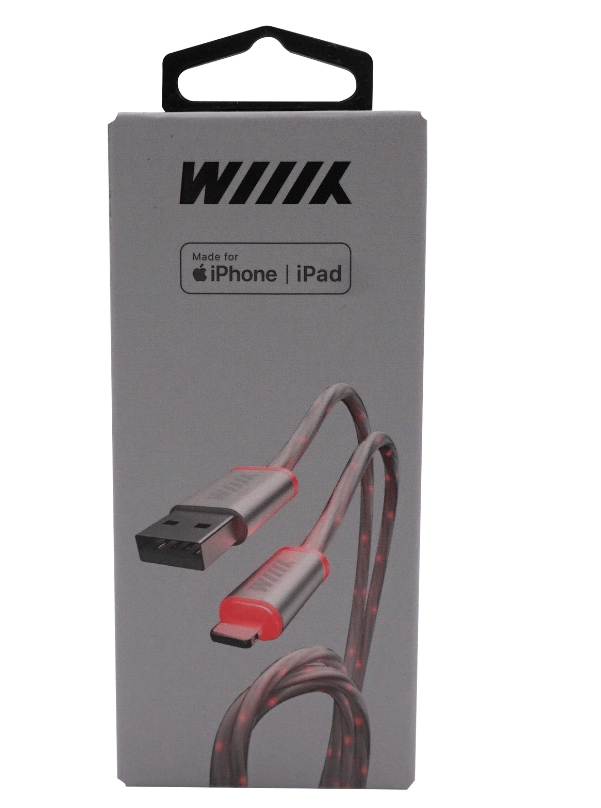 фото Кабель wiiix usb-lightning cb930-u8-2a-music-10 светомузыка 1 м