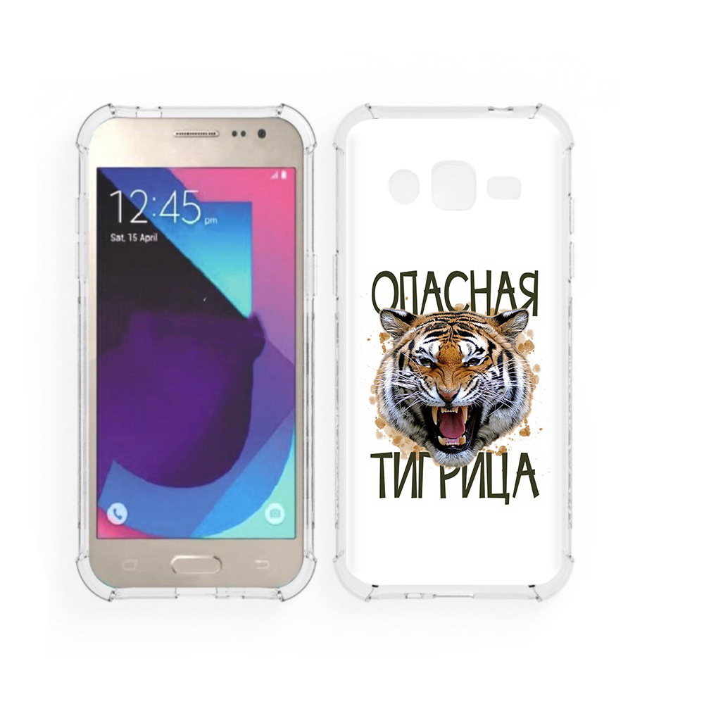 

Чехол MyPads Tocco для Samsung Galaxy J2 опасная тигрица (PT226924.572.527), Прозрачный, Tocco