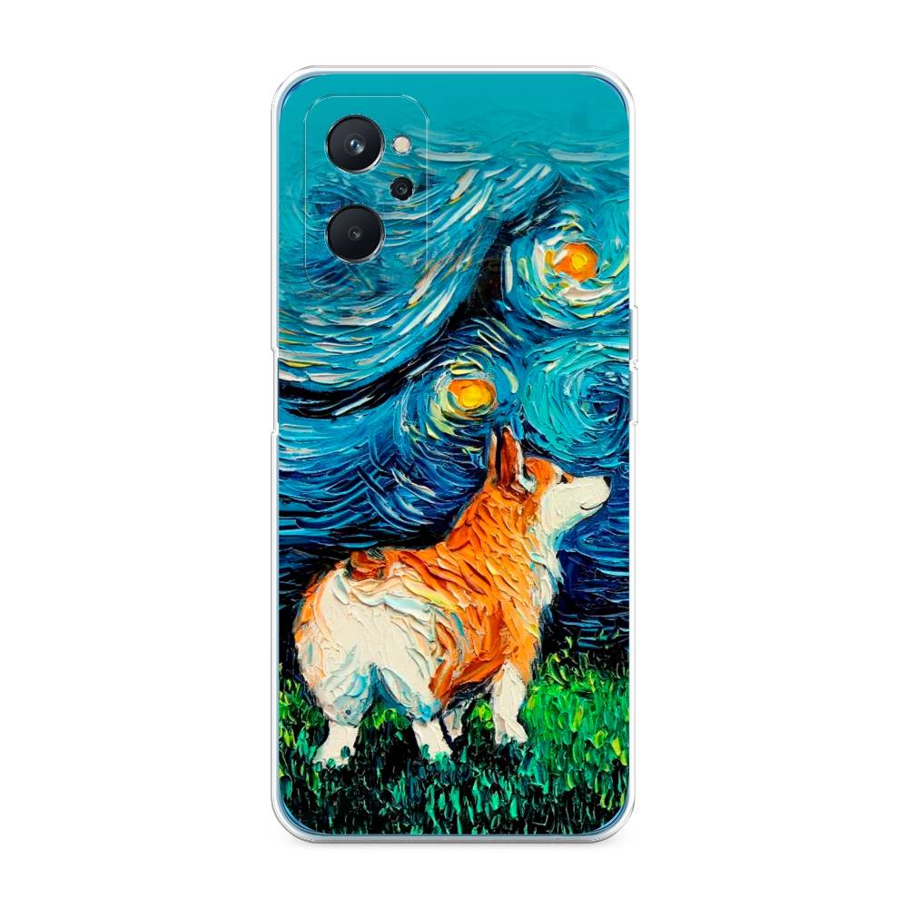 

Чехол на Realme 9i "Корги звёздная ночь", Коричневый;белый;зеленый, 258050-1
