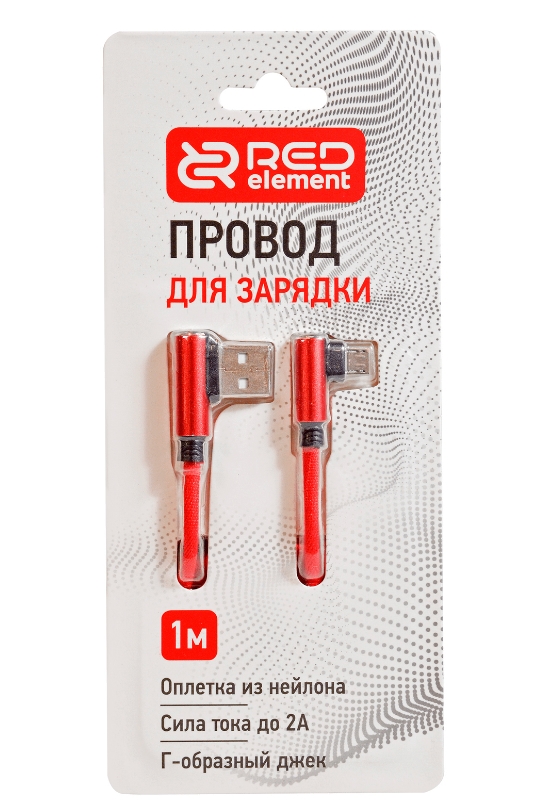 Кабель Red Element micro USB 1 м Red