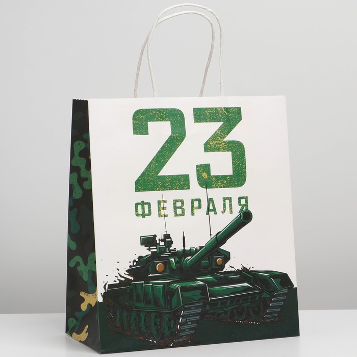 

Пакет крафтовый «Защитник», 22 × 25 × 12 см, Подарочная упаковка 23 февраля