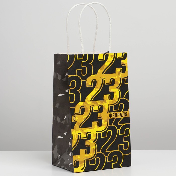 

Пакет крафтовый «Родина», 12 х 21 х 9 см, Черный, Подарочная упаковка 23 февраля