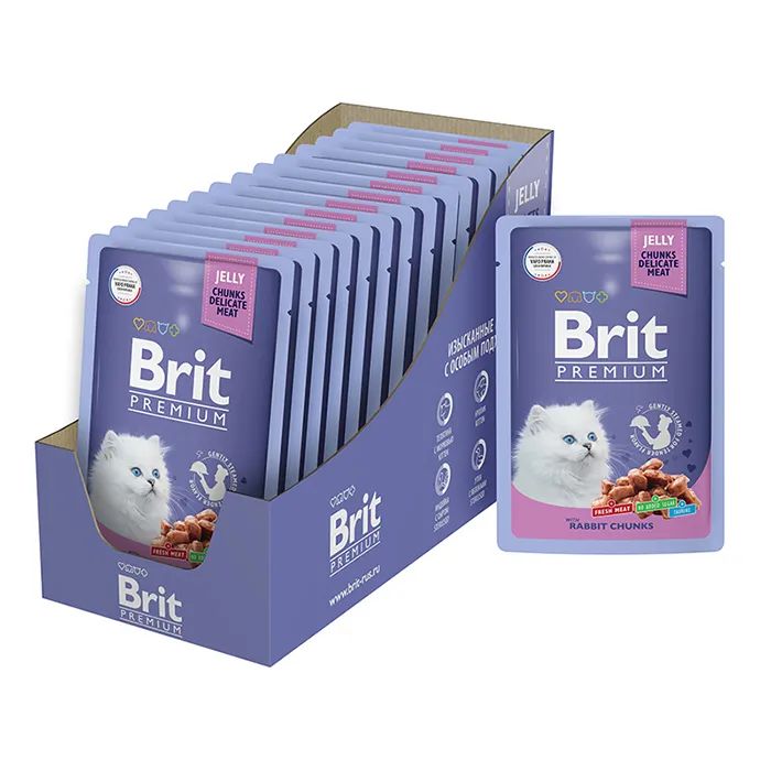 

Влажный корм для котят BRIT PREMIUM c кроликом, 14 шт по 85 г